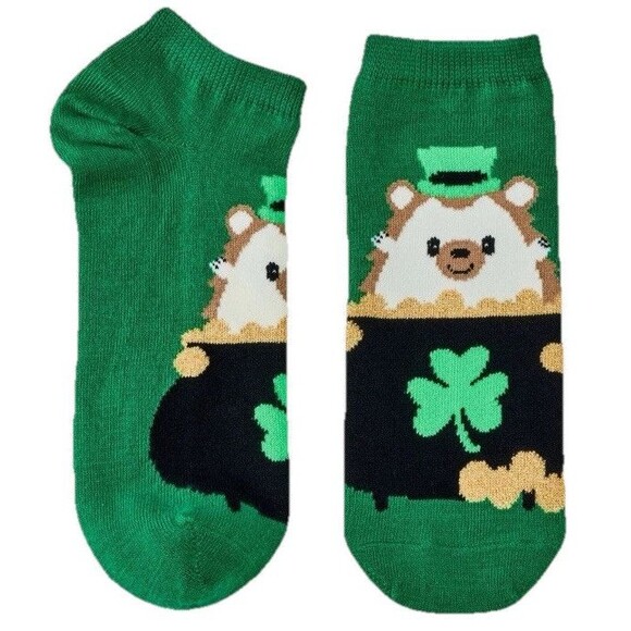 Set of 2 St Patrick’s Day Low Cut Gradient Shamrock Green Socks For Women NEW! - Picture 2 of 7